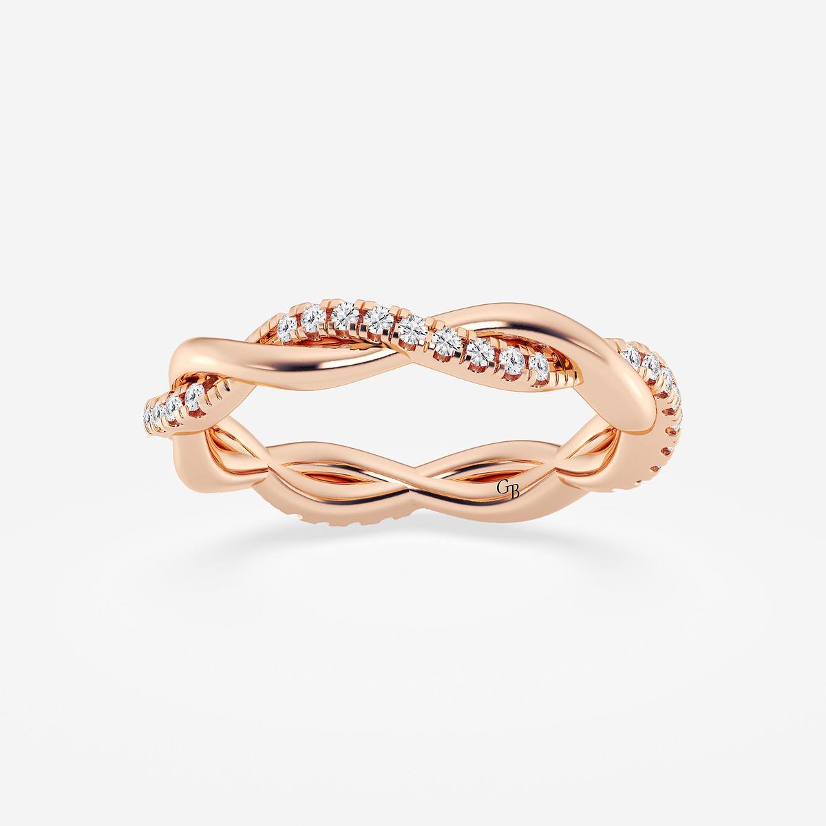 1/4 ctw Round Lab Grown Diamond Petite Twist Eternity Band - 3mm Width
