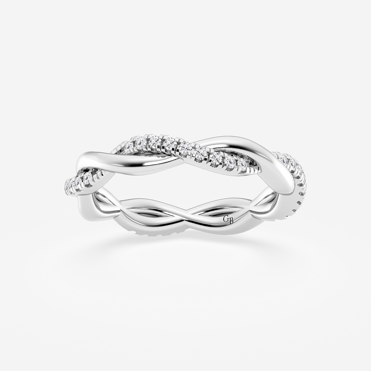 1/4 ctw Round Lab Grown Diamond Petite Twist Eternity Band - 3mm Width