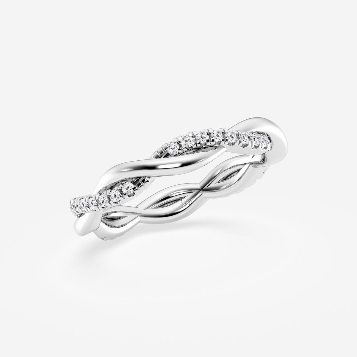 Additional Image 1 for  1/4 ctw Round Lab Grown Diamond Petite Twist Eternity Band - 3mm Width