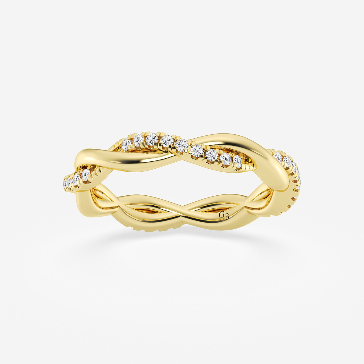 1/4 ctw Round Lab Grown Diamond Petite Twist Eternity Band - 3mm Width