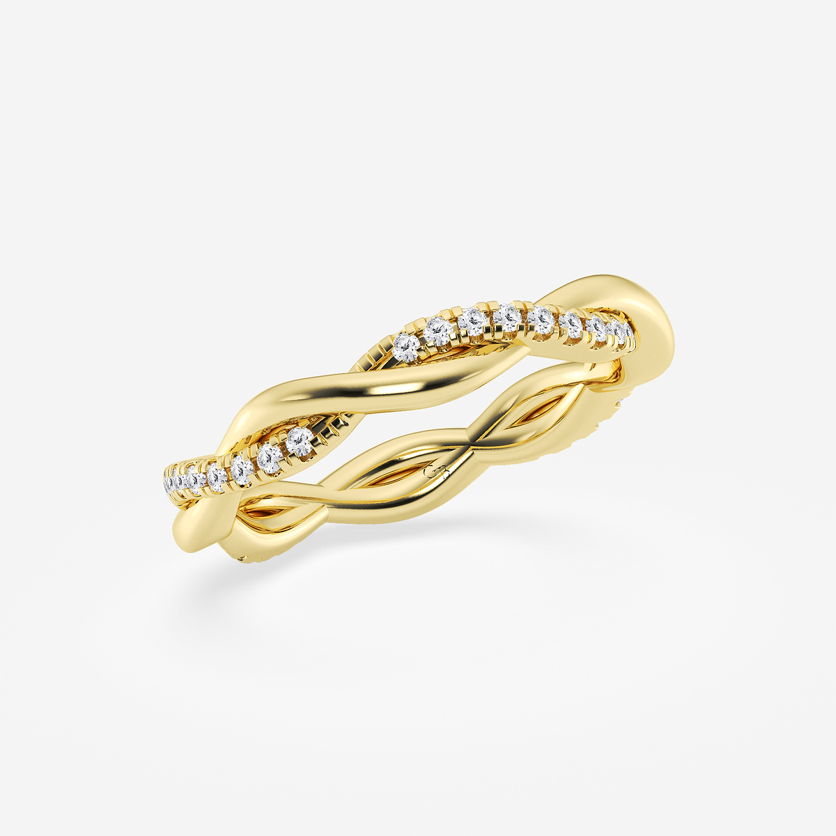 Additional Image 1 for  1/4 ctw Round Lab Grown Diamond Petite Twist Eternity Band - 3mm Width