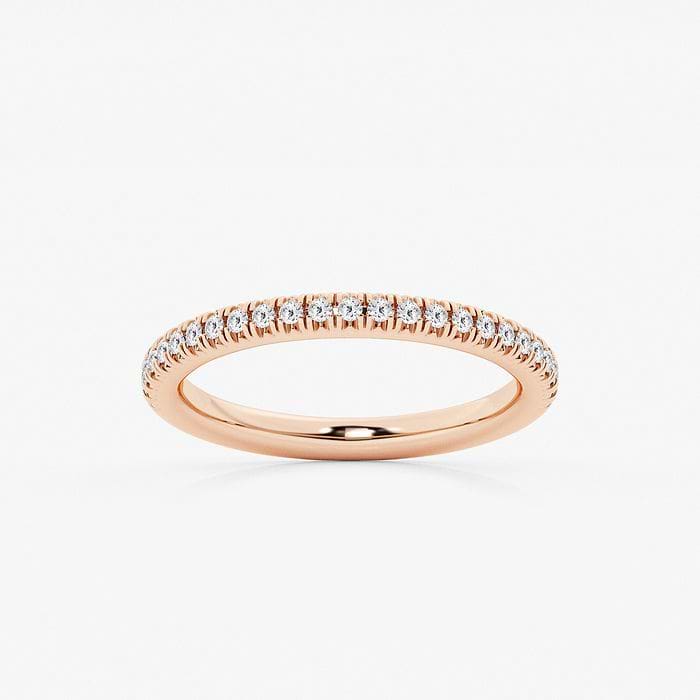 1 1/3 ctw Pear Lab Grown Diamond French Pave Halo Engagement Ring 14K Rose Gold, FG, VS2+