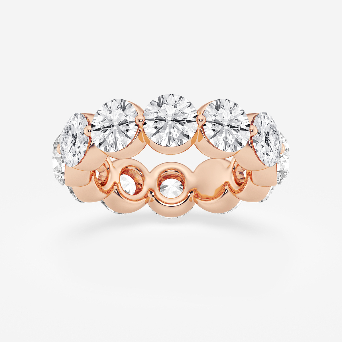 6 ctw Round Lab Grown Floating Diamond Eternity Band - 4.9mm Width
