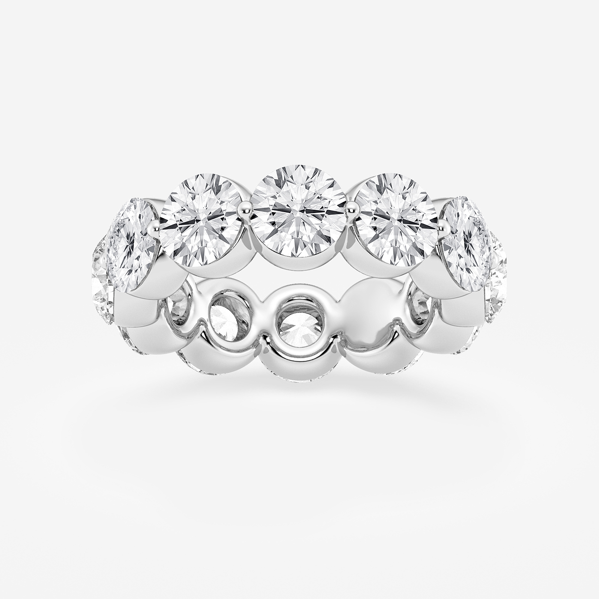 6 ctw Round Lab Grown Floating Diamond Eternity Band - 4.9mm Width