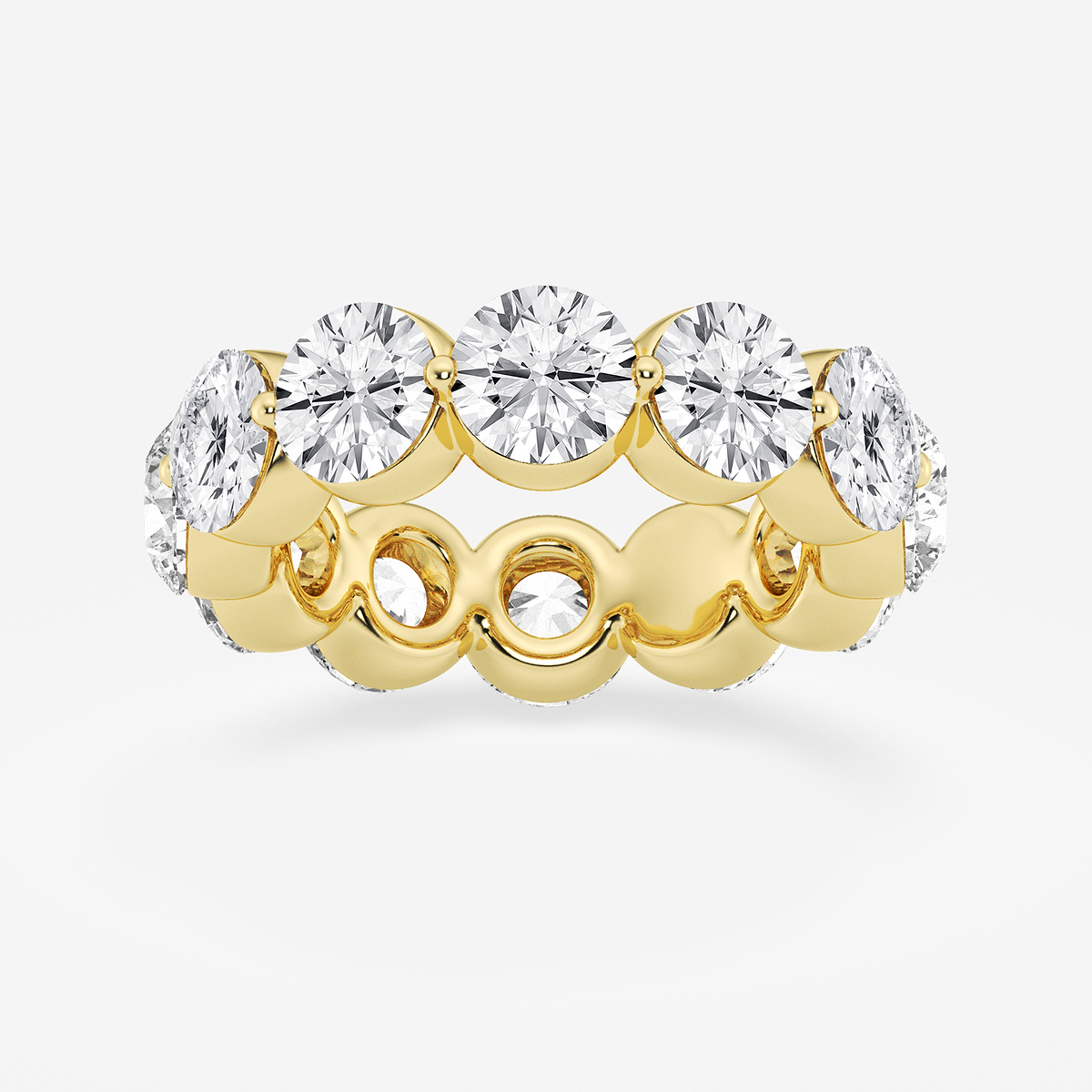 6 ctw Round Lab Grown Floating Diamond Eternity Band - 4.9mm Width