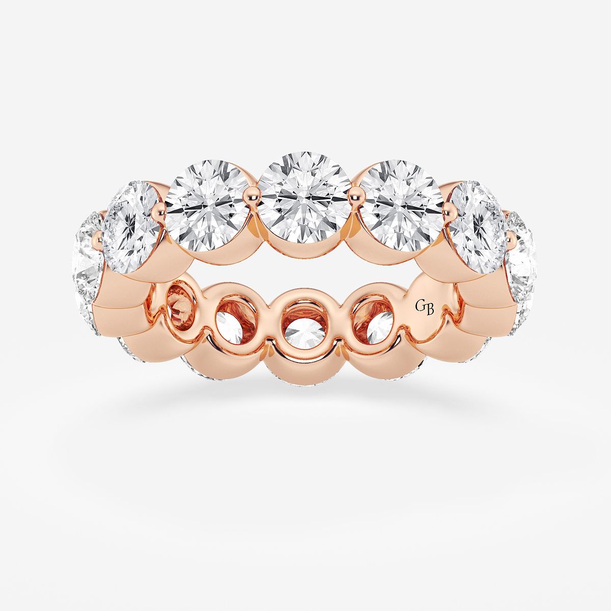 6 ctw Round Lab Grown Floating Diamond Eternity Band - 4.8mm Width