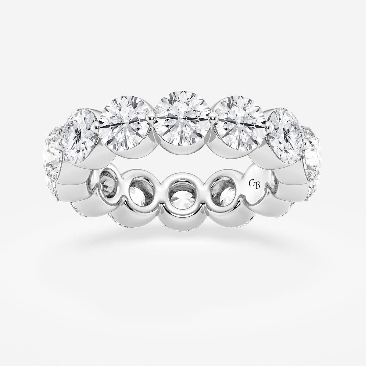 6 ctw Round Lab Grown Floating Diamond Eternity Band - 4.7mm Width