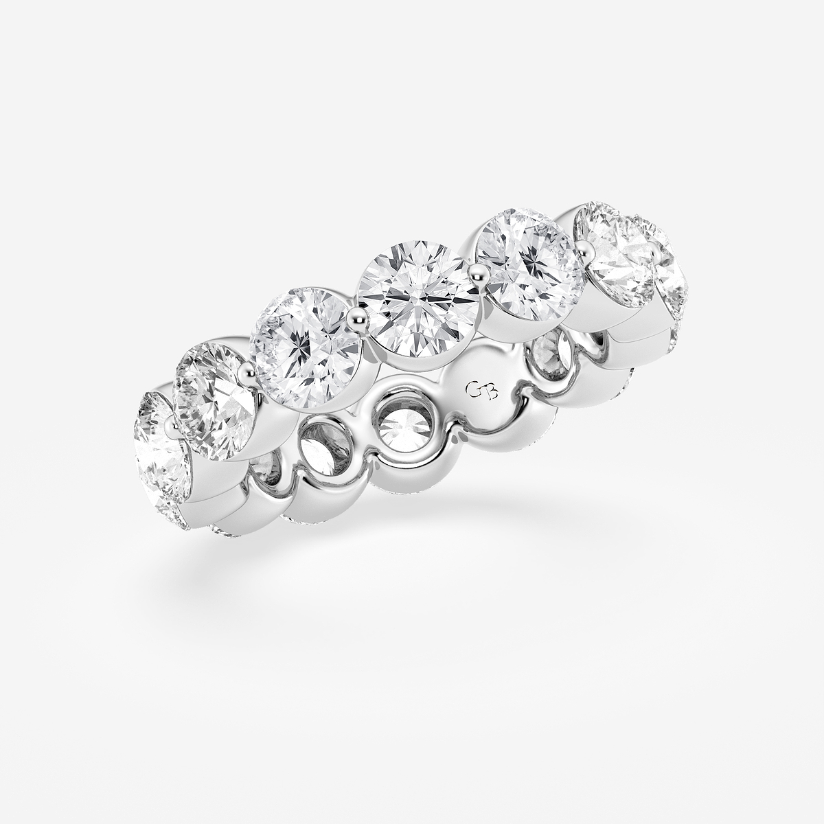 Additional Image 1 for  6 ctw Round Lab Grown Floating Diamond Eternity Band - 4.7mm Width