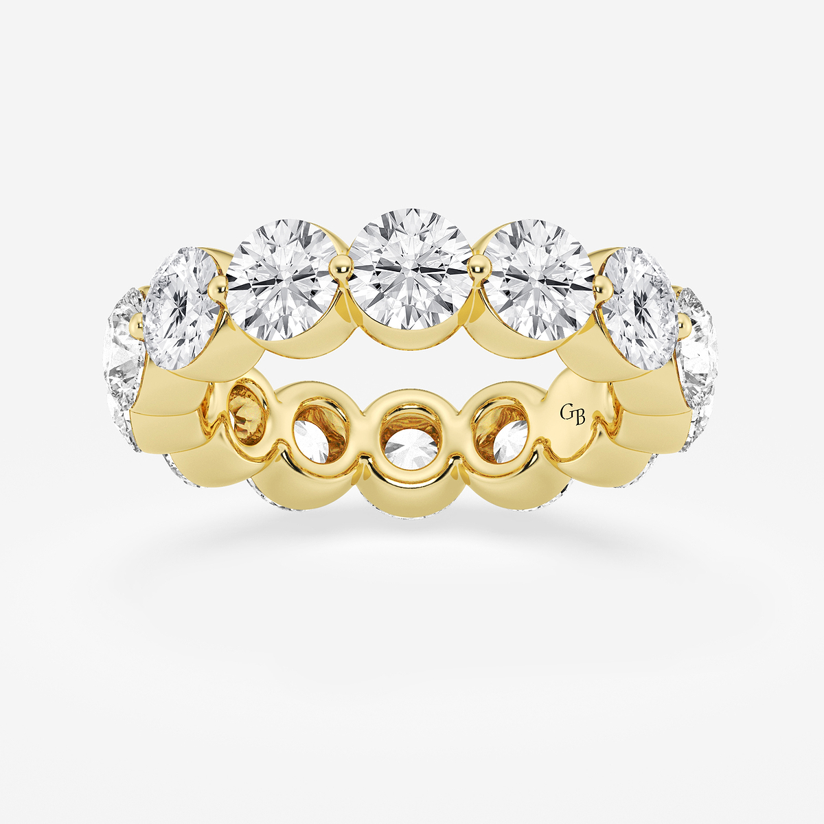 6 ctw Round Lab Grown Floating Diamond Eternity Band - 4.7mm Width