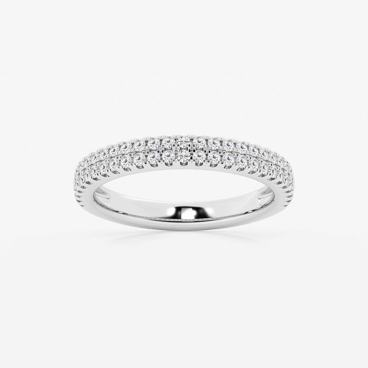 1/2 ctw Round Lab Grown Diamond Double Row Stackable Ring
