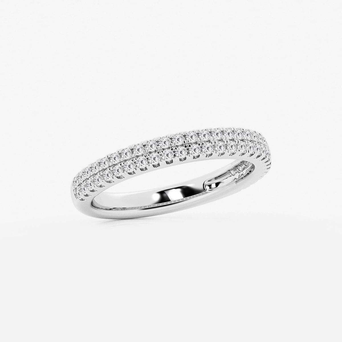 Additional Image 1 for  1/2 ctw Round Lab Grown Diamond Double Row Stackable Ring