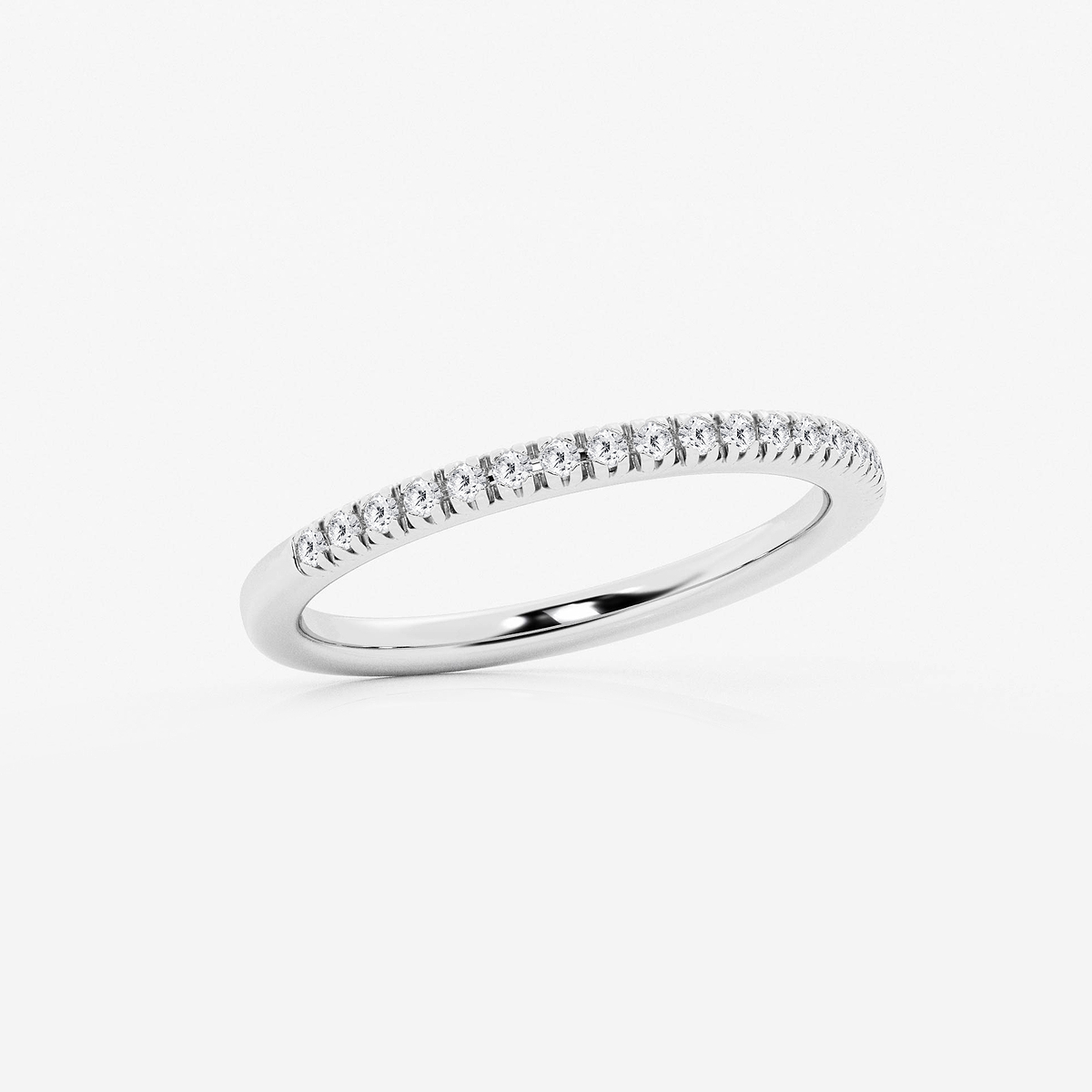 1/5 ctw Round Lab Grown Diamond Prong Set Wedding Band 14K White Gold ...