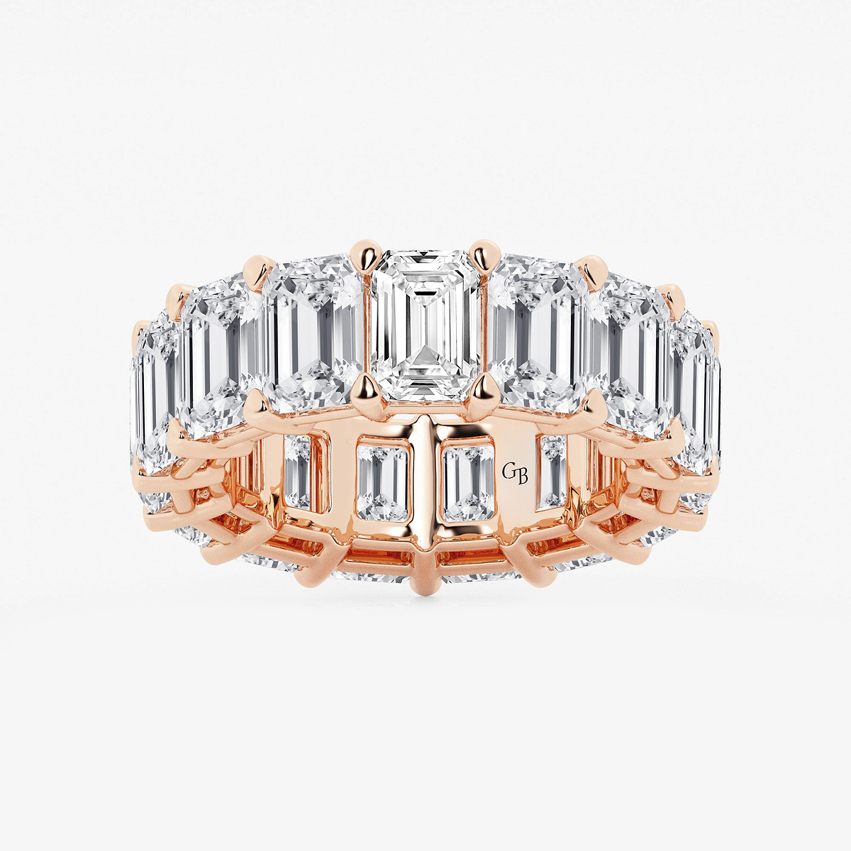 15 ctw Emerald Lab Grown Diamond Cut Luxe Eternity Band - 6.8mm Width