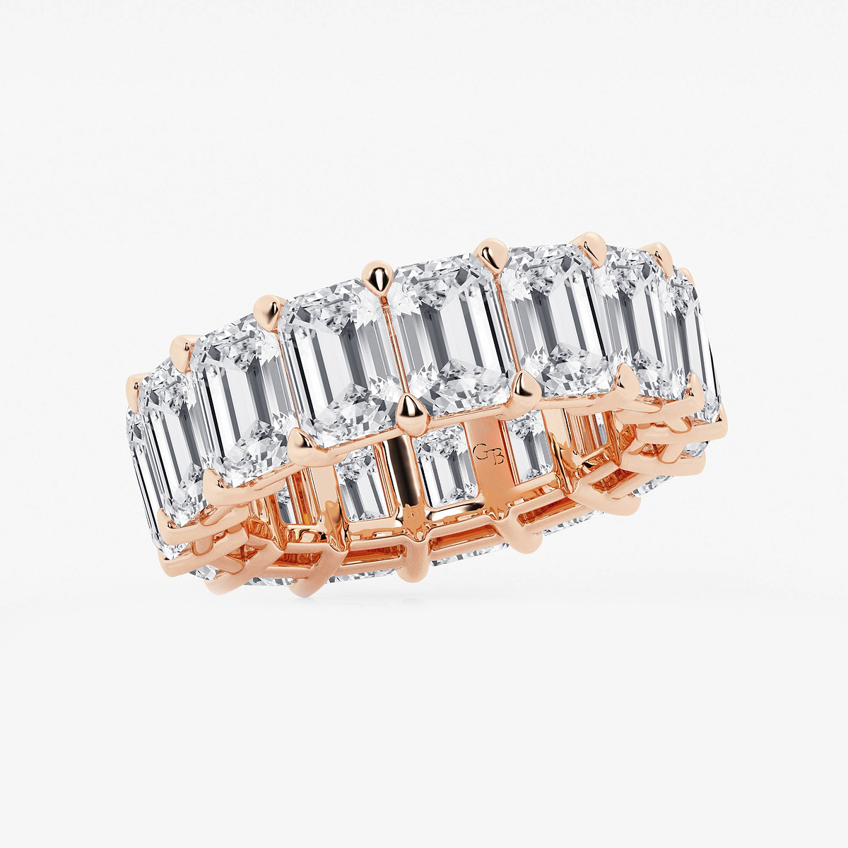 Additional Image 1 for  15 ctw Emerald Lab Grown Diamond Cut Luxe Eternity Band - 6.8mm Width