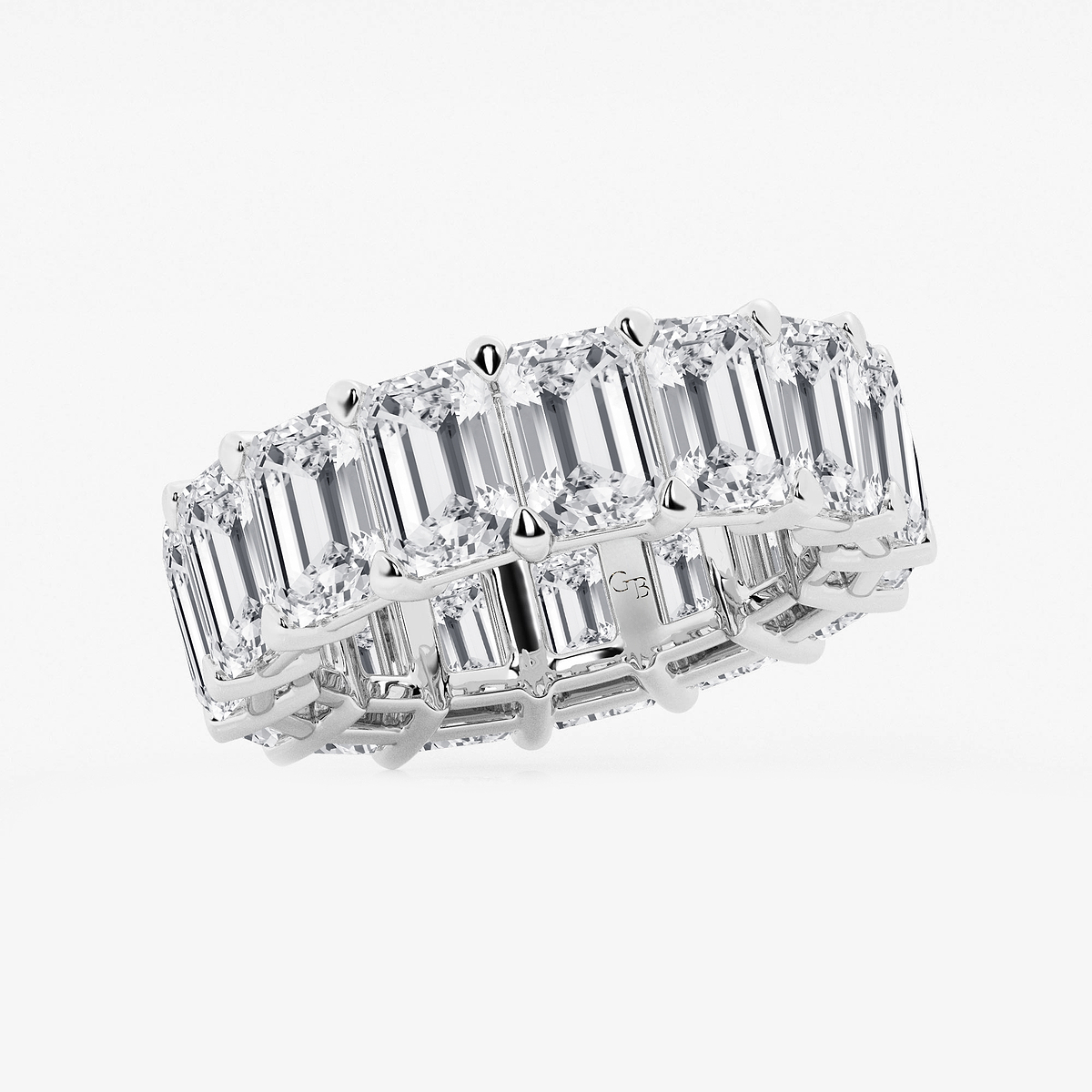 15 ctw Emerald Lab Grown Diamond Cut Luxe Eternity Band - 6.8mm Width Platinum, F, VS2
