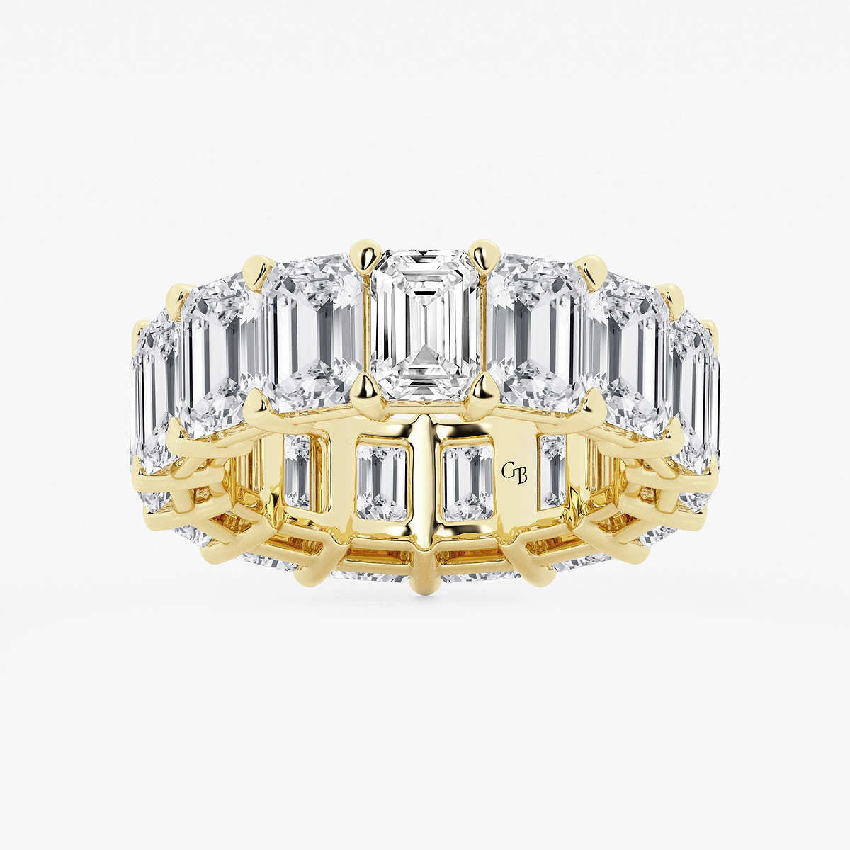 15 ctw Emerald Lab Grown Diamond Cut Luxe Eternity Band - 6.8mm Width