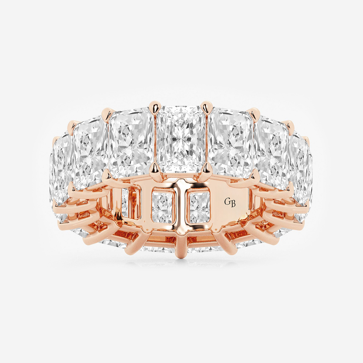 15 ctw Radiant Lab Grown Diamond Cut Luxe Eternity Band - 7.2mm Width