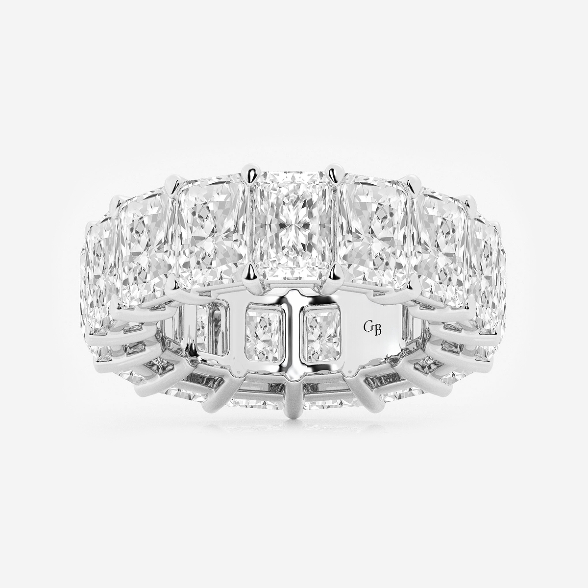 15 ctw Radiant Lab Grown Diamond Cut Luxe Eternity Band - 7.2mm Width