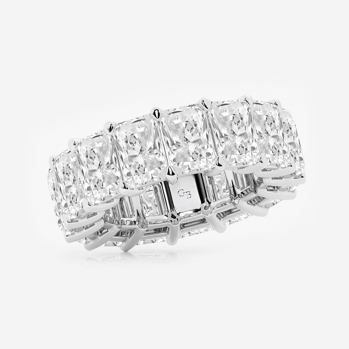 Additional Image 1 for  15 ctw Radiant Lab Grown Diamond Cut Luxe Eternity Band - 7.2mm Width