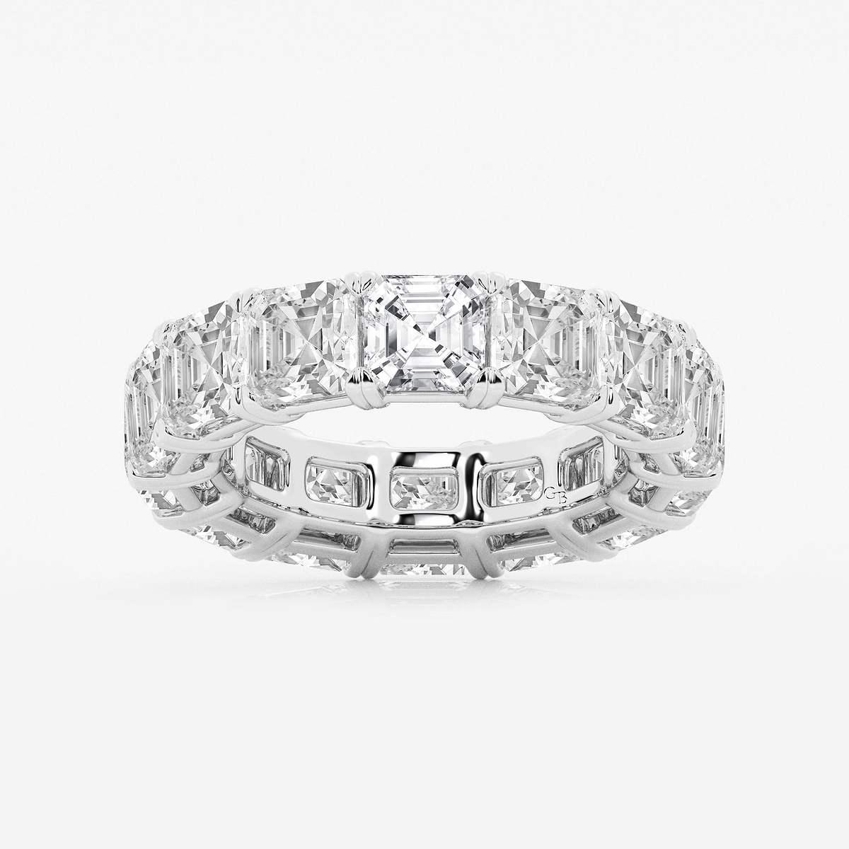 12 ctw Asscher Lab Grown Diamond Cut Luxe Eternity Band - 5.1mm Width
