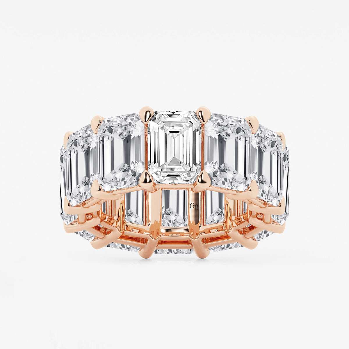 25 1/5 ctw Emerald Lab Grown Diamond Cut Luxe Eternity Band - 8.7mm Width