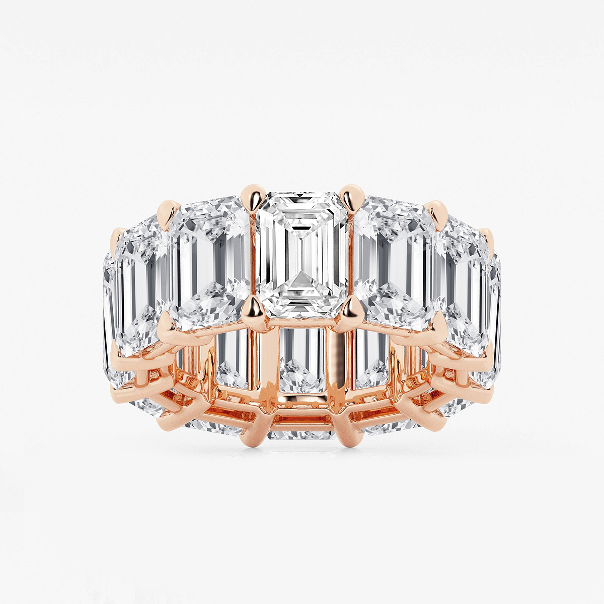 25 1/5 ctw Emerald Lab Grown Diamond Cut Luxe Eternity Band - 8.7mm Width