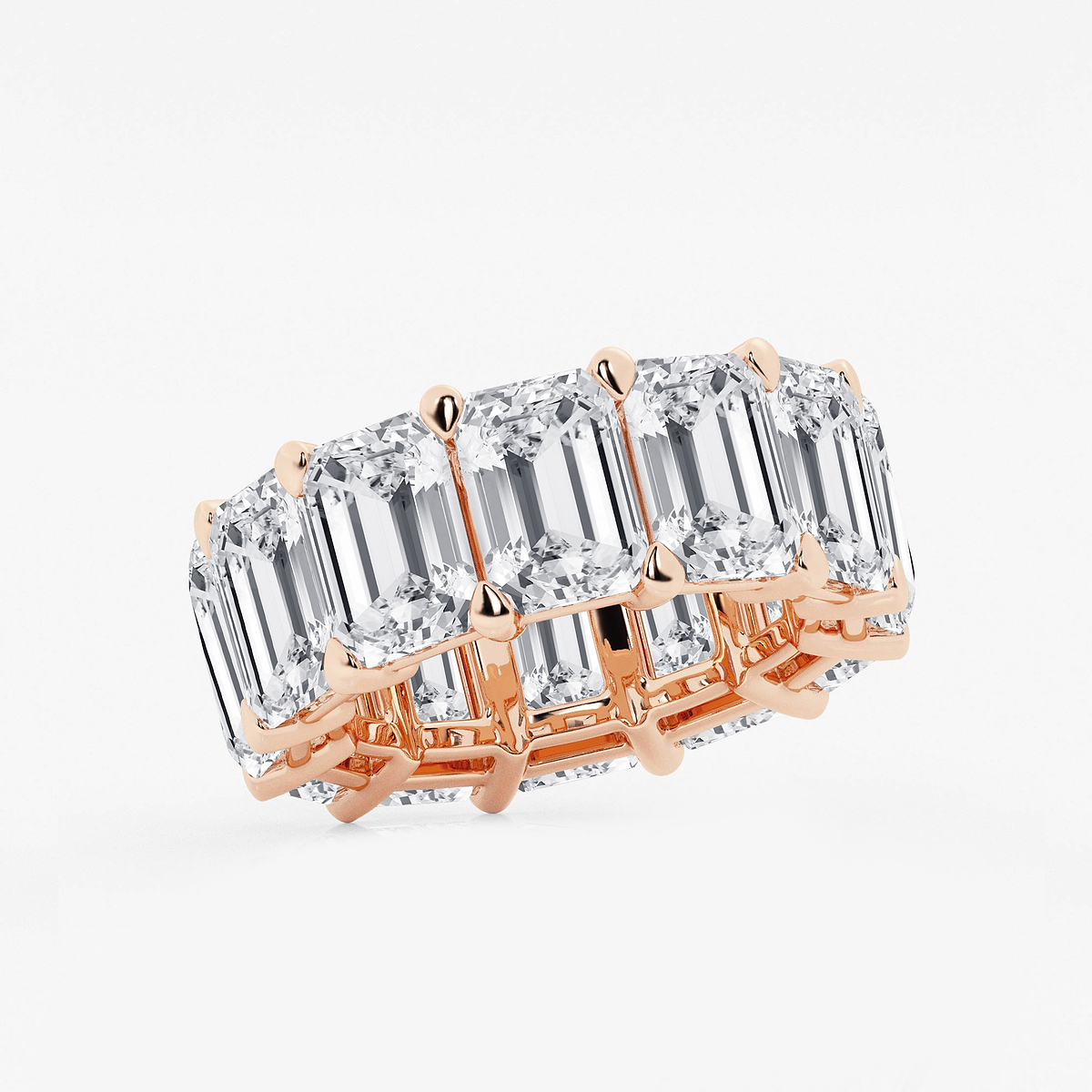 Additional Image 1 for  25 1/5 ctw Emerald Lab Grown Diamond Cut Luxe Eternity Band - 8.7mm Width