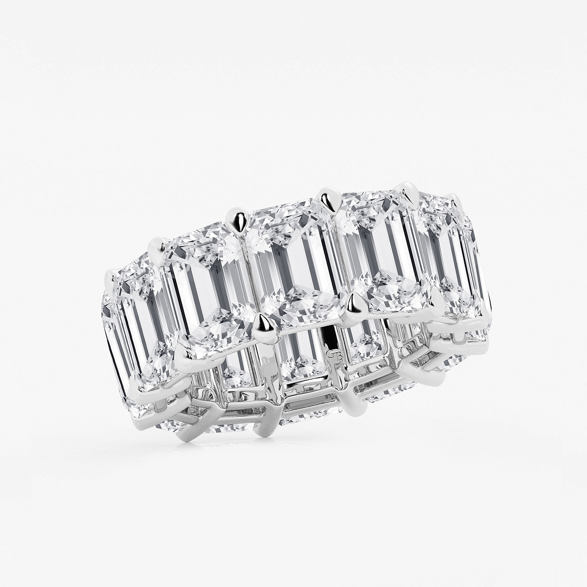 25 1/5 ctw Emerald Lab Grown Diamond Cut Luxe Eternity Band - 8.7mm Width Platinum, FG, VS2+