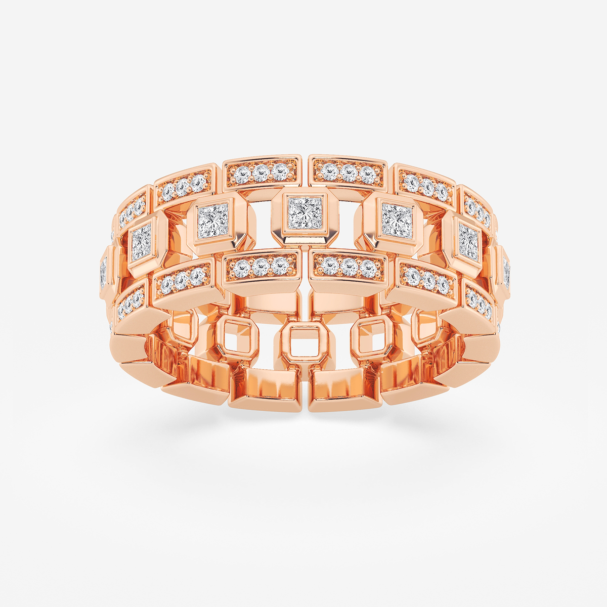 1/2 ctw Princess Cut Lab Grown Diamond Modern Wedding Band