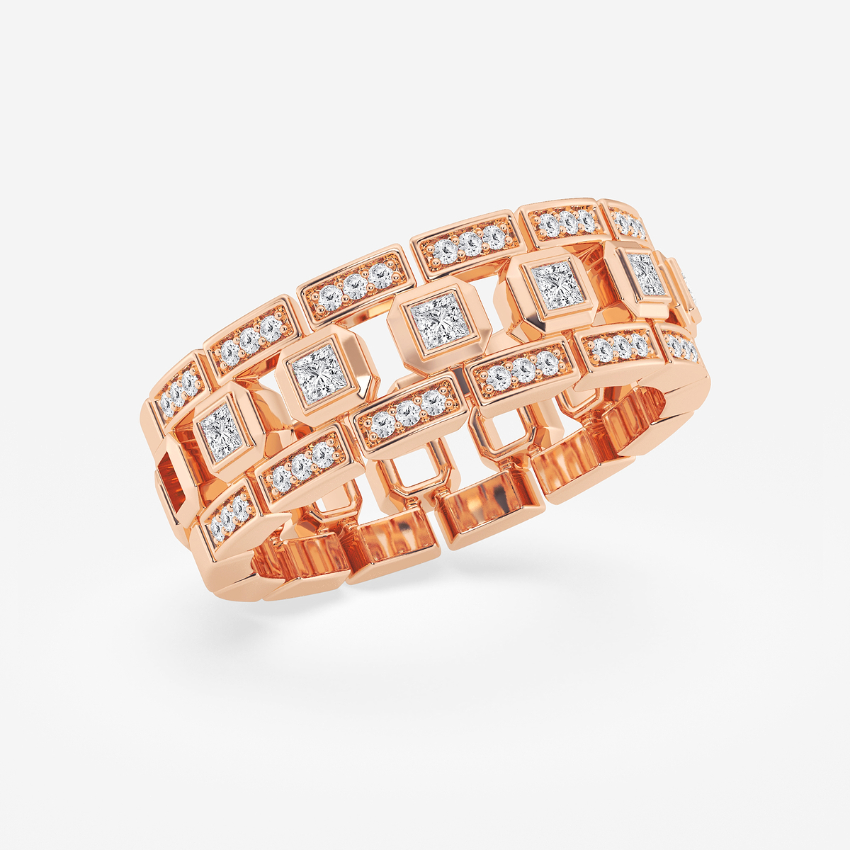 Additional Image 1 for  1/2 ctw Princess Cut Lab Grown Diamond Modern Wedding Band