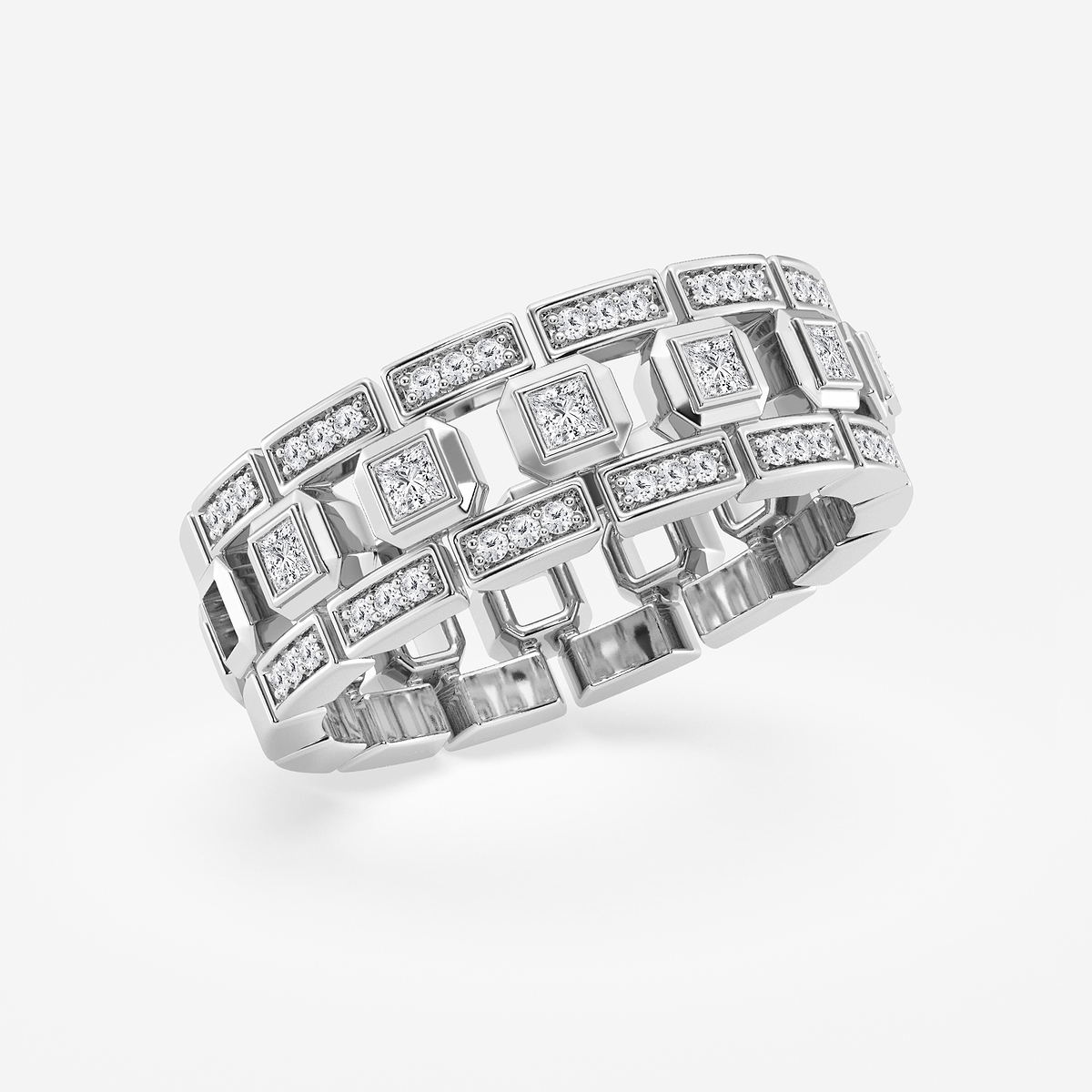 Additional Image 1 for  1/2 ctw Princess Cut Lab Grown Diamond Modern Wedding Band
