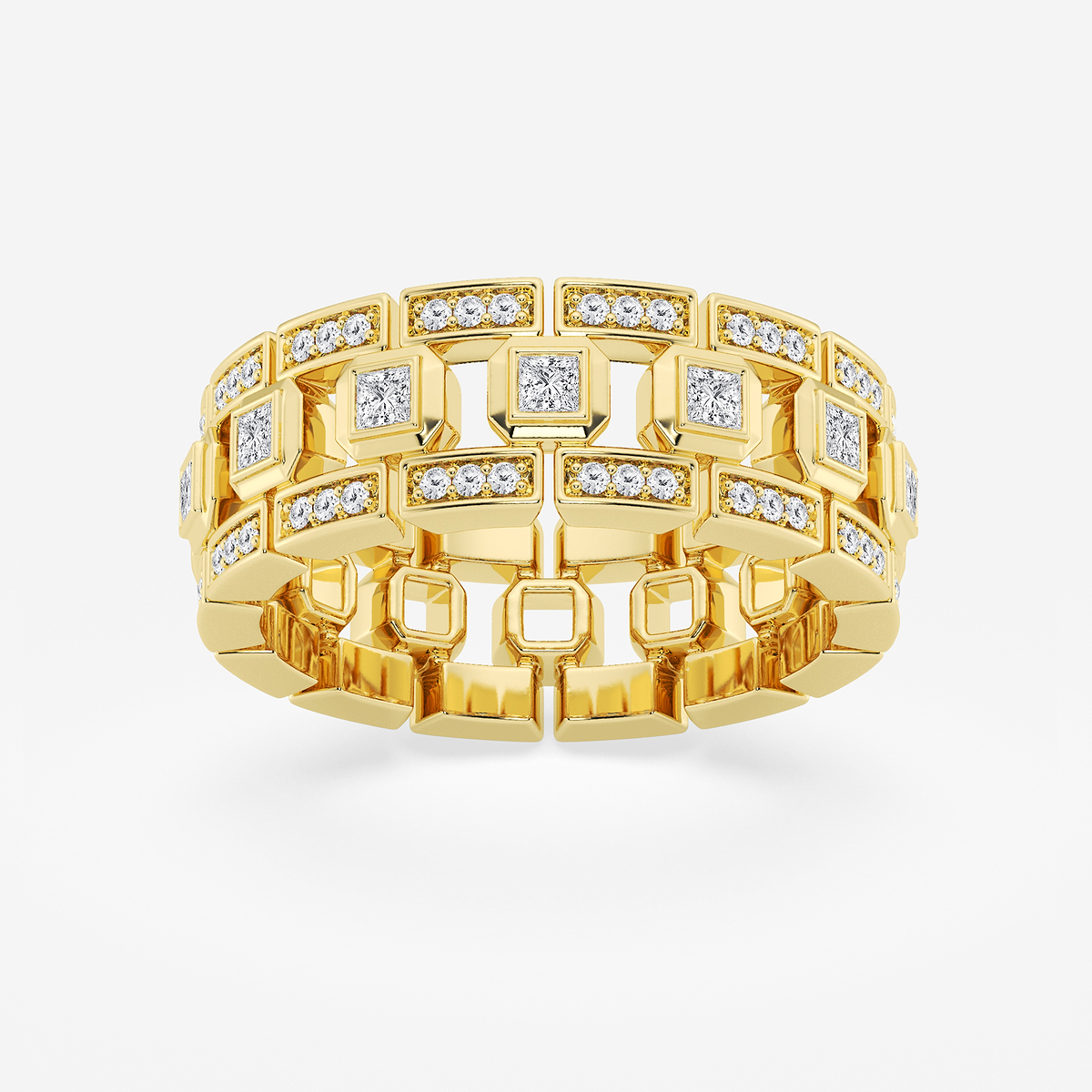 1/2 ctw Princess Cut Lab Grown Diamond Modern Wedding Band