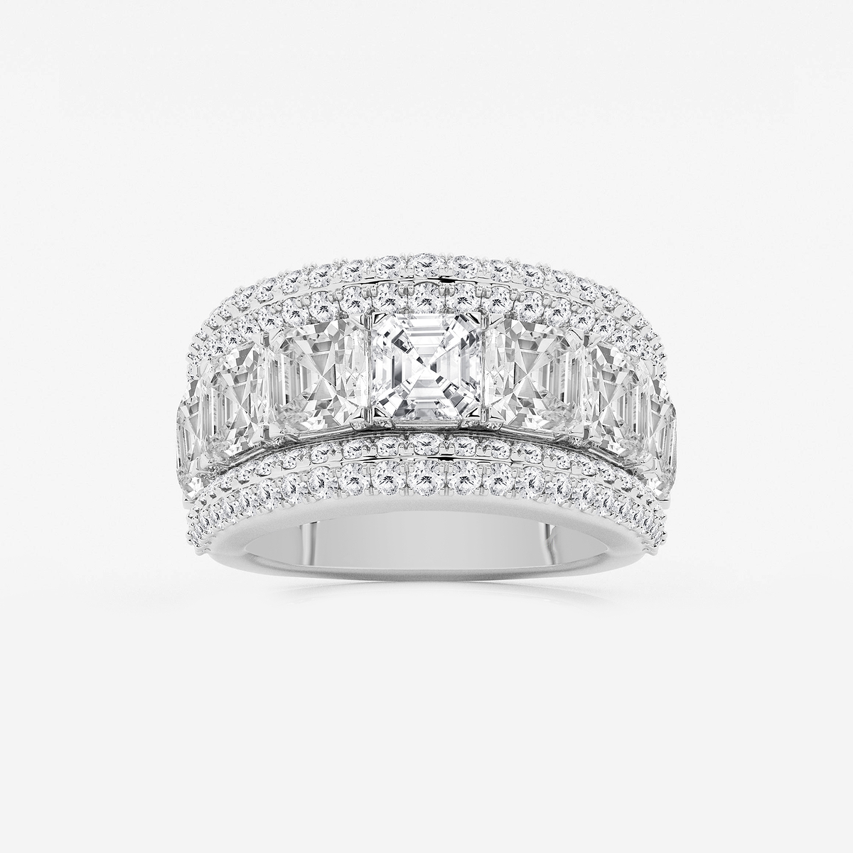 8 ctw Asscher Lab Grown Diamond Multi-Row Band