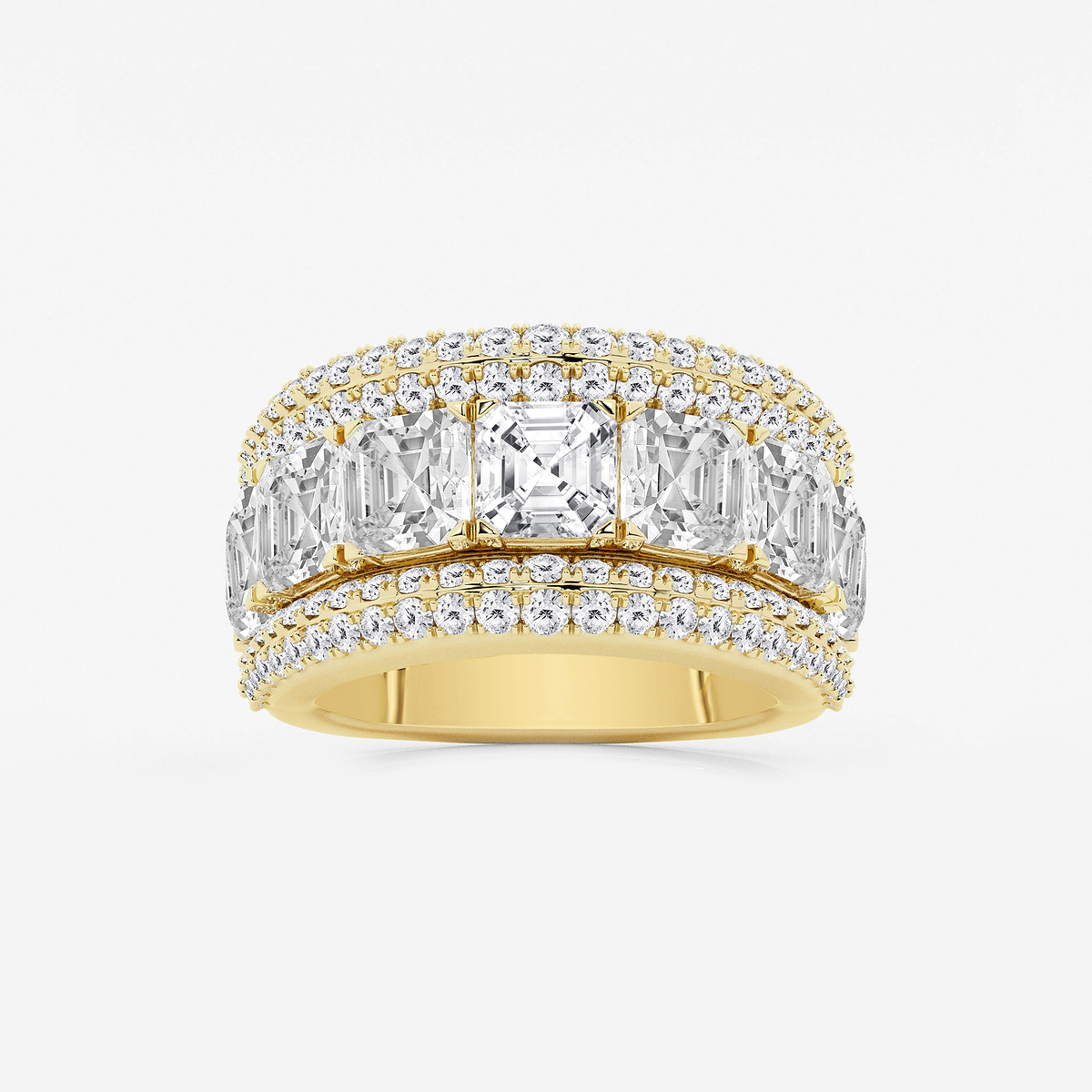 8 ctw Asscher Lab Grown Diamond Multi-Row Band