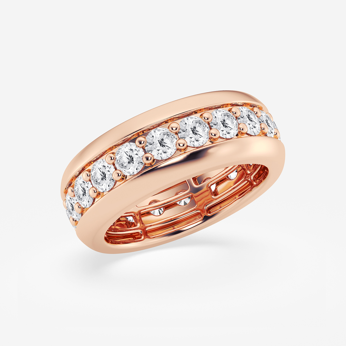 Additional Image 1 for  4 ctw Round Lab Grown Diamond Pave Set Eternity Band - 8.5mm Width