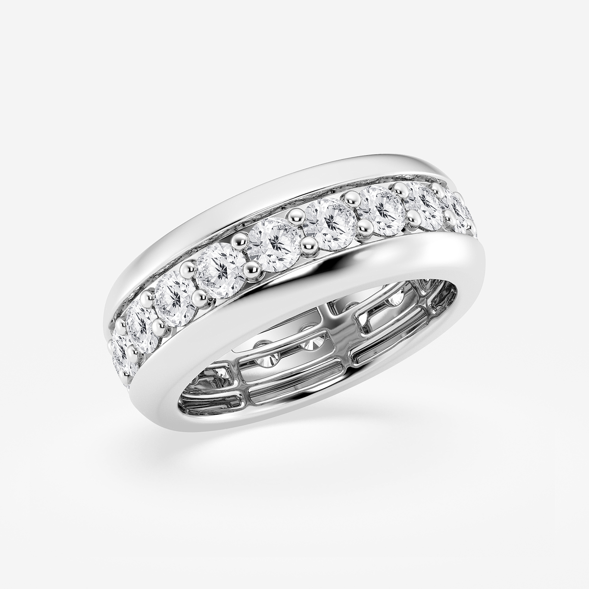 Additional Image 1 for  4 ctw Round Lab Grown Diamond Pave Set Eternity Band - 8.5mm Width