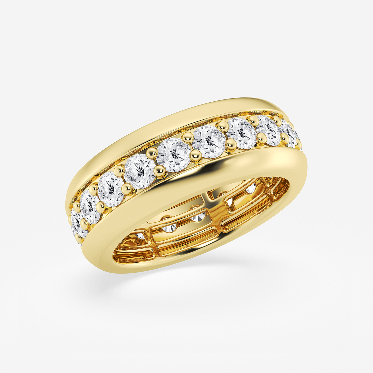 Additional Image 1 for  4 ctw Round Lab Grown Diamond Pave Set Eternity Band - 8.5mm Width