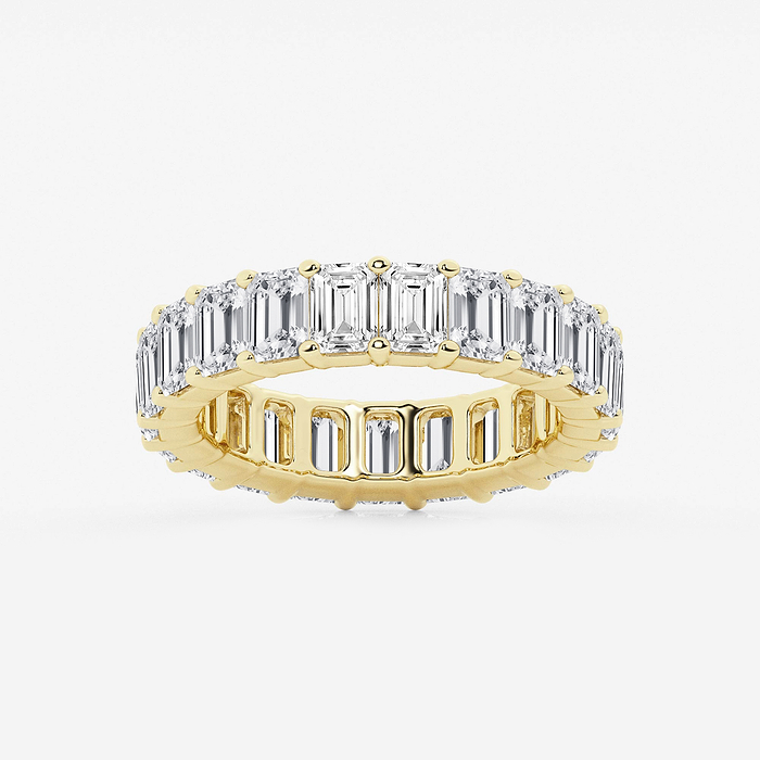 5 1/3 ctw Emerald Lab Grown Diamond Prong Set Eternity Band - 4.3mm Width