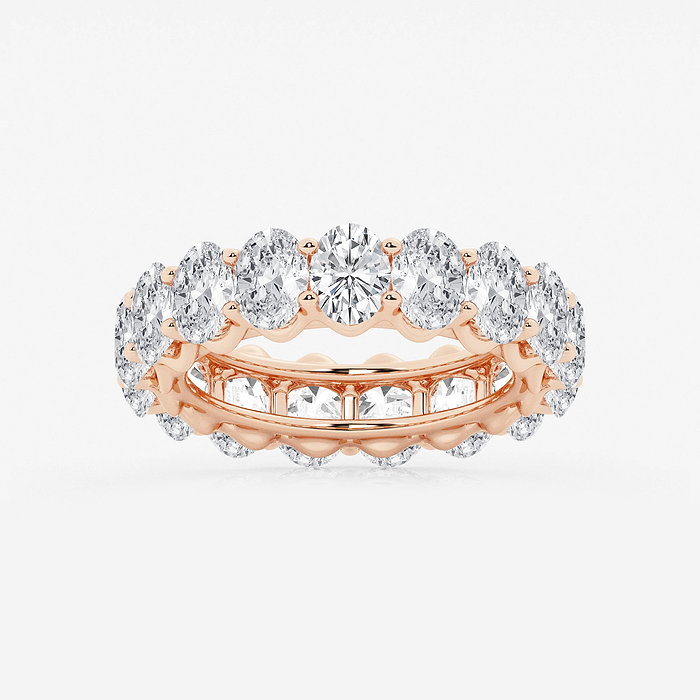 5 1/2 ctw Oval Lab Grown Diamond Prong Set Eternity Band - 5.4mm Width