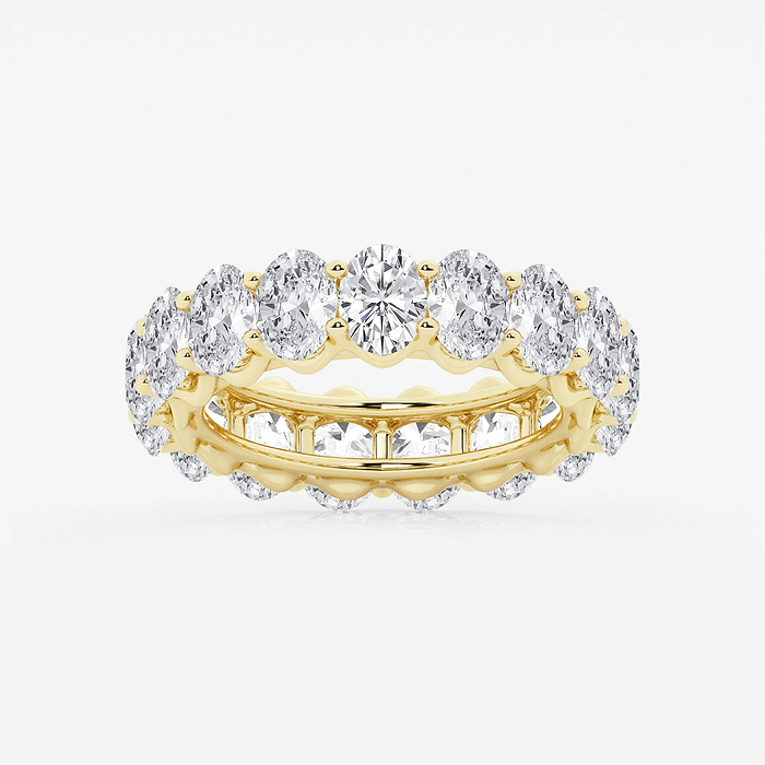 5 1/2 ctw Oval Lab Grown Diamond Prong Set Eternity Band - 5.4mm Width