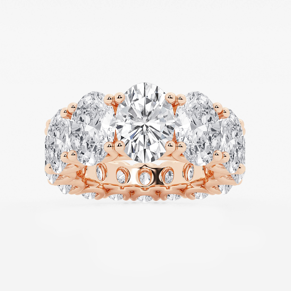 10 2/3 ctw Oval Lab Grown Diamond Graduated Eternity Band