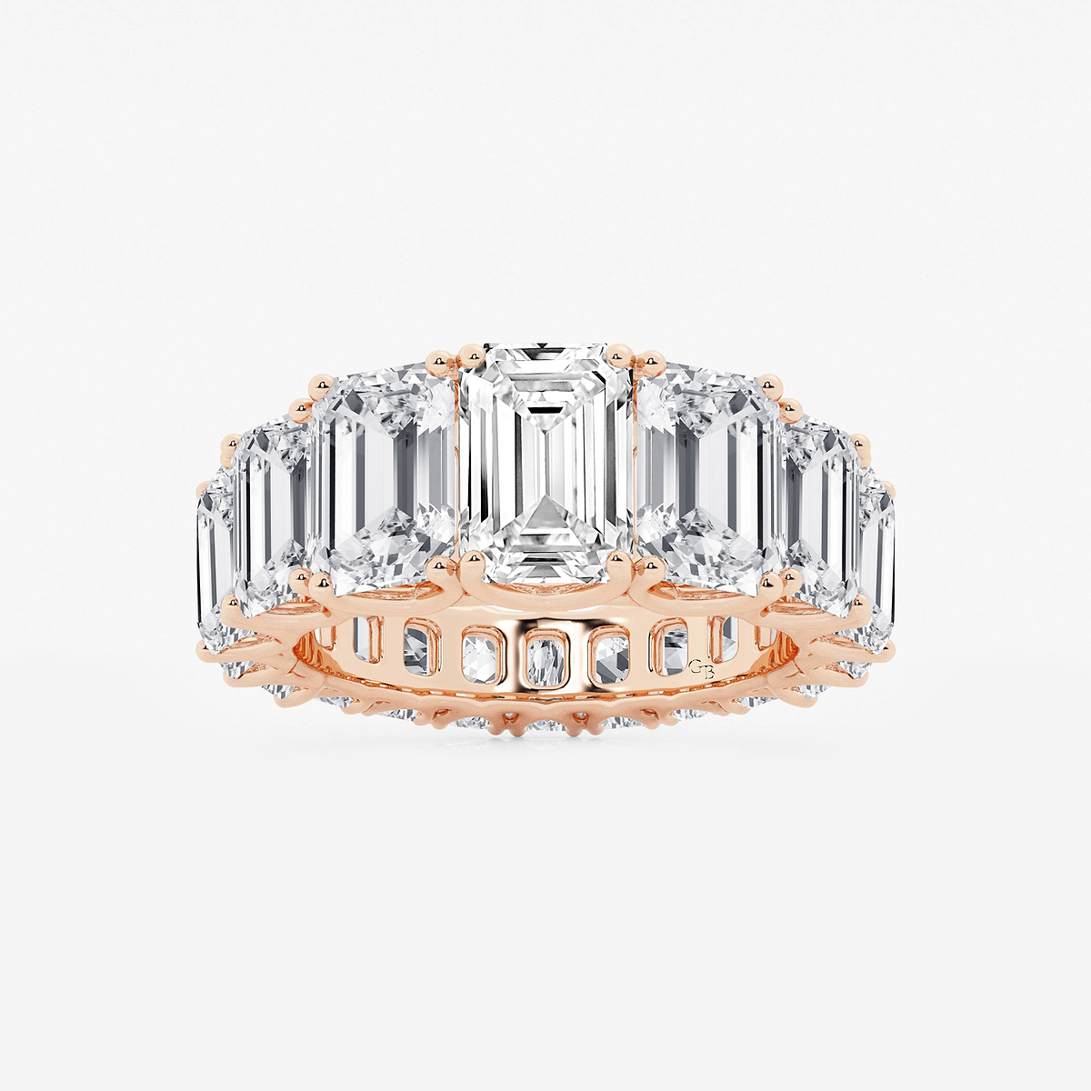 11 ctw Emerald Lab Grown Diamond Graduated Eternity Band