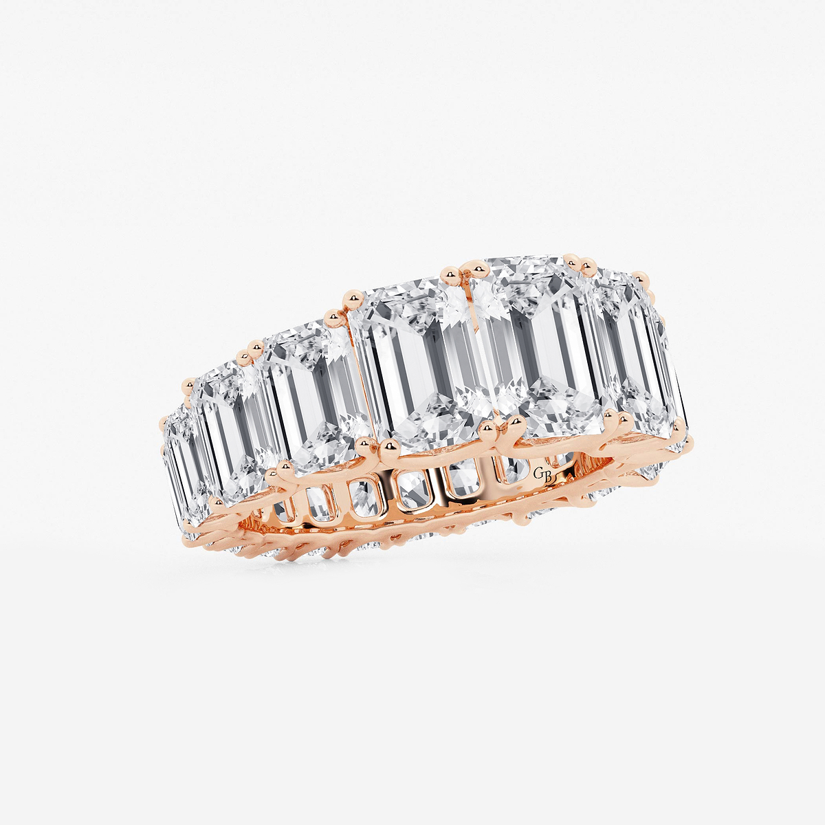Additional Image 1 for  11 ctw Emerald Lab Grown Diamond Graduated Eternity Band