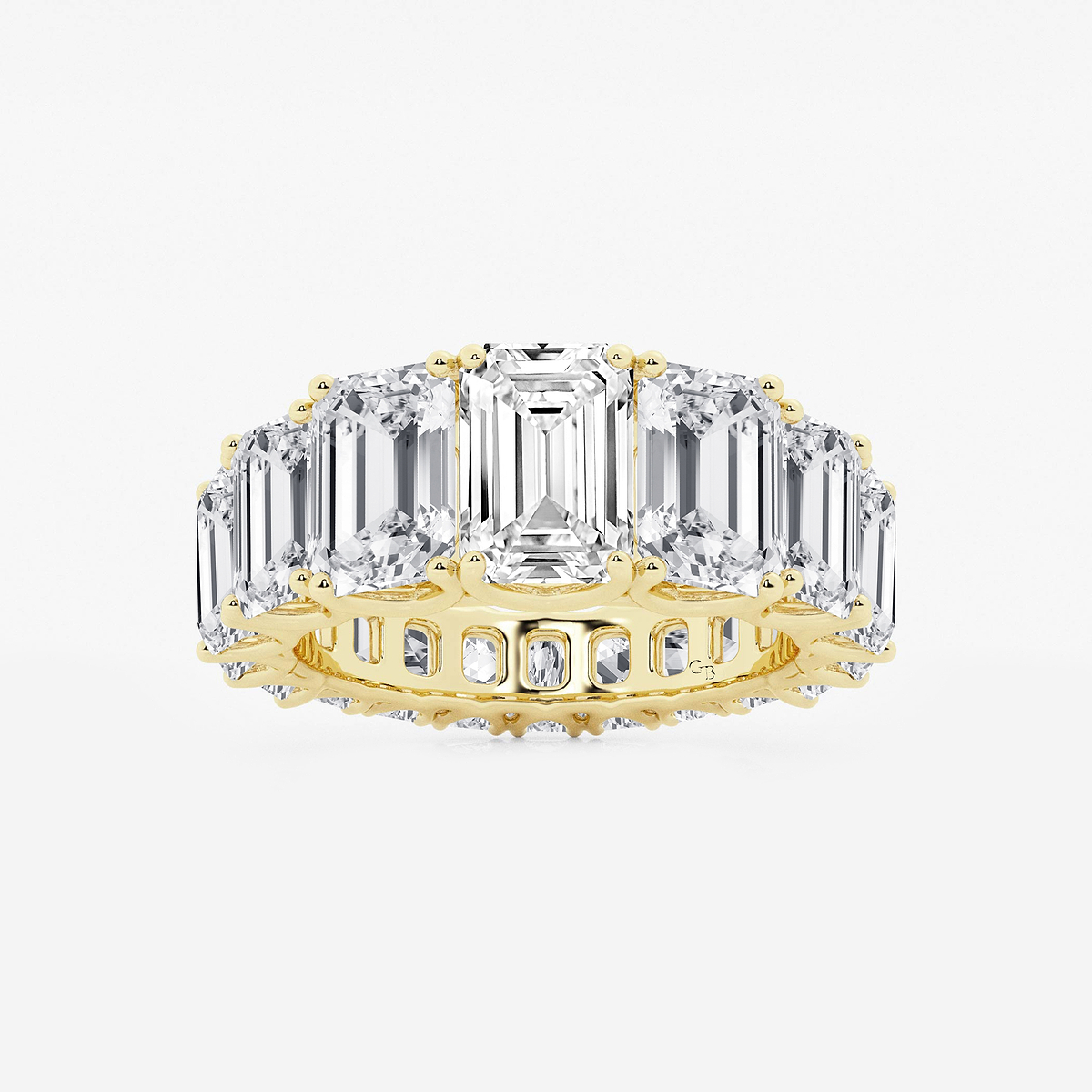 11 ctw Emerald Lab Grown Diamond Graduated Eternity Band