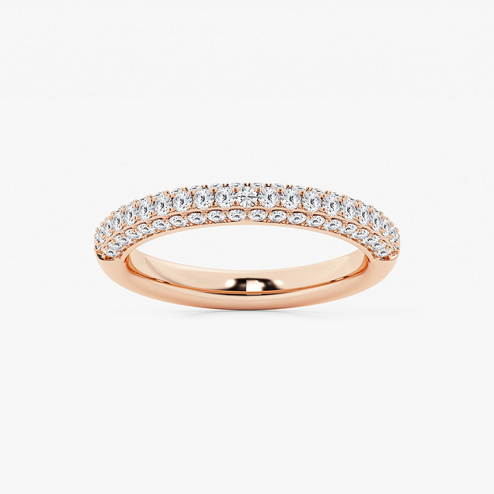 1/2 ctw Round Lab Grown Diamond Micro Pave Wedding Band