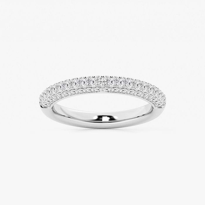 1/2 ctw Round Lab Grown Diamond Micro Pave Wedding Band