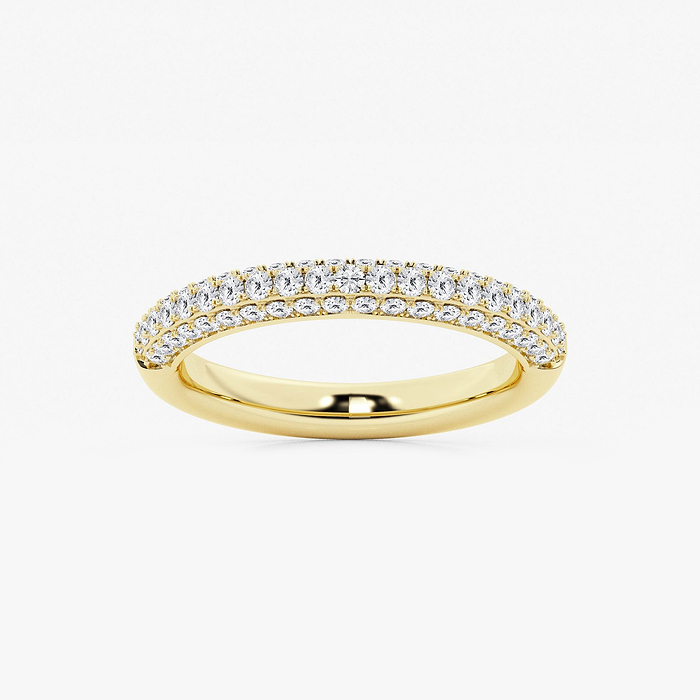 1/2 ctw Round Lab Grown Diamond Micro Pave Wedding Band