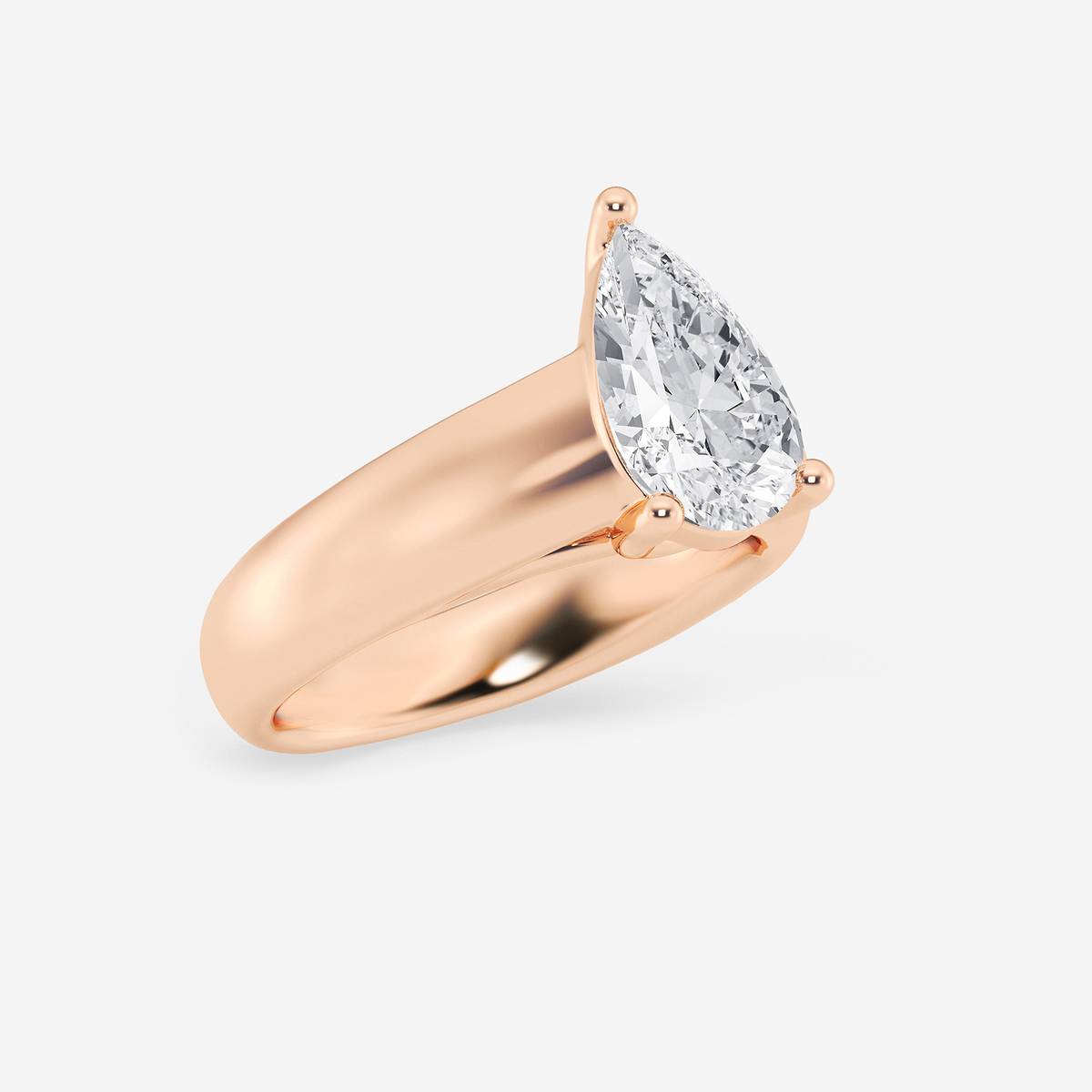 Additional Image 1 for  2 ctw Pear Lab Grown Diamond Wide Shank Solitaire Engagement Ring