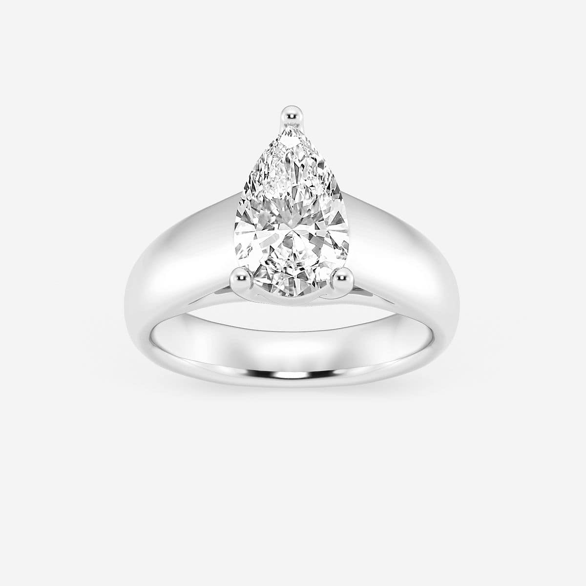 2 ctw Pear Lab Grown Diamond Wide Shank Solitaire Engagement Ring Platinum, F, VS2