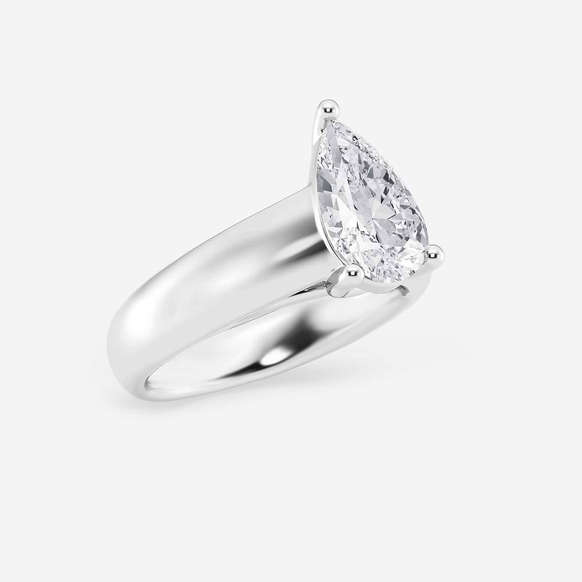 2 ctw Pear Lab Grown Diamond Wide Shank Solitaire Engagement Ring Platinum, F, VS2